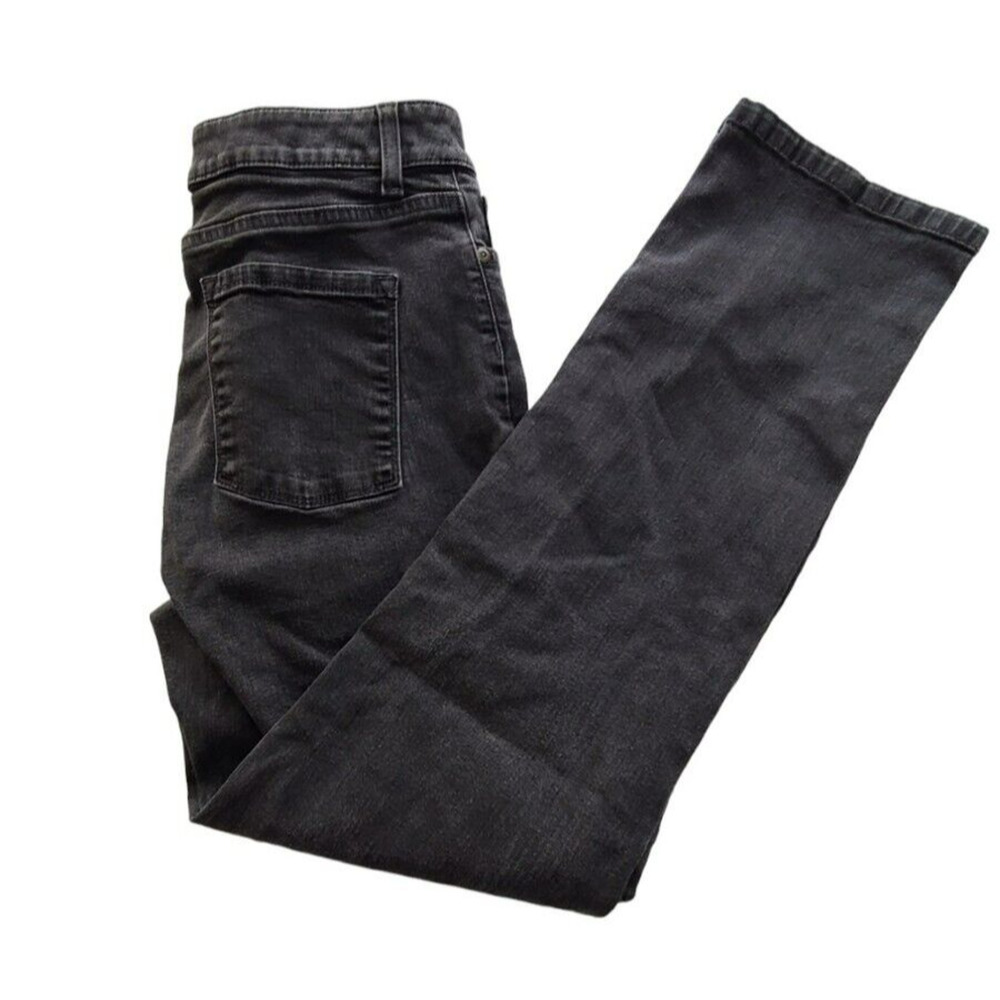 LL‎ Bean Classic Fit Jeans Womens 12 Regular Faded Black Straight Leg High Rise